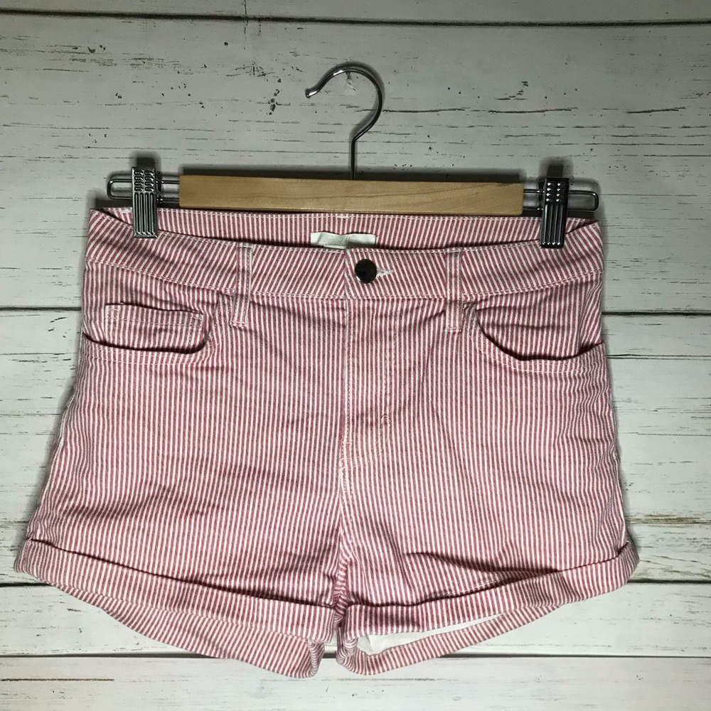 H&M high rise short shorts, striped